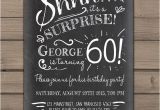 Surprise 60th Birthday Invitation Wording Ideas Surprise 60th Birthday Invitation Chalkboard Invitation