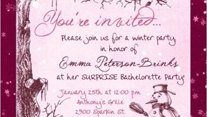 Surprise Bachelorette Party Invitations Winter Pink Bachelorette Party Invitation Beautiful