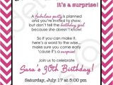 Surprise Birthday Party Invitation Wording Chevron Surprise Party Invitation