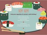 Sushi Party Invitation Kids Birthday Invitations Oubly Com