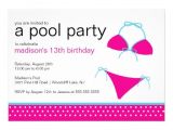Swimsuit Party Invitations Swimsuit Pool Party Birthday Invitation 13 Cm X 18 Cm