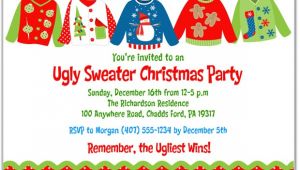 Tacky Christmas Sweater Party Invitation Wording Christmas Party Invitations Ugly Sweater