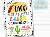 Taco Party Invitation Template Printable Taco Party Birthday Invitation Fiesta Ticket