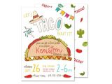 Taco Party Invitation Template Taco Fiesta Birthday Invitation Printed Mexican Fiesta