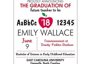 Teacher Graduation Invitations Apple for the New Teacher Graduation Announcements