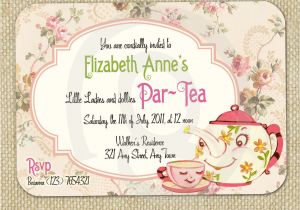 Team Party Invitation Template Items Similar to Cute Vintage Tea Party Invitation Digital