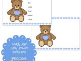 Teddy Bear Baby Shower Invitations Free Blue Printable Teddy Bear Baby Shower Invitations