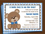 Teddy Bear Baby Shower Invitations Free Blue Teddy Bear Invitation Printable or Printed with Free