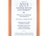 Texas A&amp;m Graduation Party Invitations orange & Blue formal Graduation Party Invitation