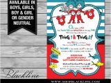Thing 1 and Thing 2 Baby Shower Invitation Template Printable Dr Seuss Baby Shower Invitations for E Baby