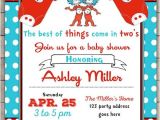 Thing 1 and Thing 2 Baby Shower Invitation Template Thing E Thing Two Baby Shower Invitation Twins Baby