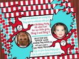 Thing One Thing Two Birthday Invitations Thing 1 and Thing 2 Invitation Mimi 39 S Dollhouse