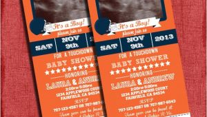 Ticket Invitations for Baby Shower Printable Football Baby Shower Ticket 4×9 Invitation with