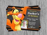 Tigger 1st Birthday Invitations Tigger Birthday Invitation Digital File by