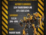 Transformers Birthday Party Invitations Template Transformers Bumblebee Digital Birthday Invitation