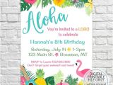 Tropical Party Invitation Template Luau Birthday Invites Aloha Pineapple Invitations Summer