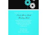 Turquoise Black and White Wedding Invitations Black and Turquoise Daisy Wedding Invitation 5 Quot X 7