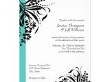 Turquoise Black and White Wedding Invitations Turquoise Black Flourish Wedding Invitations 5 Quot X 7