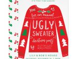 Ugly Holiday Sweater Party Invitation Template Free Festive Ugly Sweater Christmas Party Invitations Zazzle Com