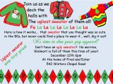 Ugly Holiday Sweater Party Invitation Template Free Funny Christmas Invite Wording