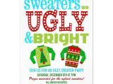 Ugly Holiday Sweater Party Invitation Template Free Ugly 39 N Bright Christmas Sweater Party Invitation Zazzle Com