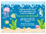 Under the Sea Birthday Invitation Template Free Under the Sea Birthday Invitations Wording Free