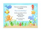 Under the Sea Birthday Invitation Template Free Under the Sea Birthday Party Invitation Zazzle