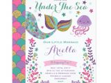 Under the Sea Party Invitation Template Mermaid Birthday Invitation Under the Sea Party Zazzle Com