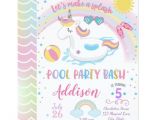 Unicorn Pool Party Invitation Template Unicorn Pool Party Birthday Invitation Zazzle Com