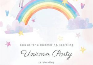 Unicorn theme Birthday Invitation Template Free Birthday Invitation Templates Free Greetings island