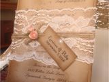 Vintage Quinceanera Invitations Coral Rustic Lace Vintage Woodland Kraft Wedding
