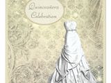 Vintage Quinceanera Invitations Elegant Gown Vintage Damask Quinceanera Invitation Zazzle