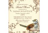 Vintage themed Bridal Shower Invitations Vintage Swirls Bridal Shower Bird theme 5×7 Paper