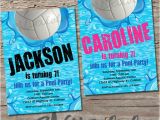 Volleyball Party Invitation Template Volleyball Pool Party Birthday Invitation Printable