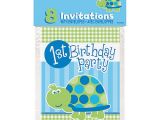 Walmart Customized Birthday Invitations First Birthday Turtle Invitations 8pk Walmart