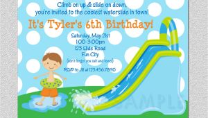 Water Slide Birthday Party Invitations Waterslide Birthday Invitations Water Slide Birthday Party