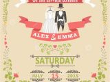 Wedding Invitation Card Template Vector/illustration Wedding Invitation with Wedding Clothes and Floral Frame