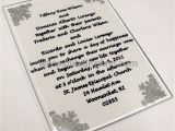 Wedding Invitation Engraved On Glass Etched Glass Nameplates Etched Glass Signs Blocks Plaques