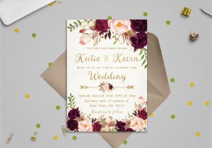 Wedding Invitation Template Envato Floral Wedding Invitation Template Wedding Invitation Etsy