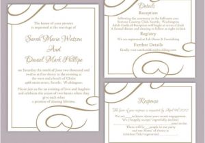 Wedding Invitation Template Free for Word Diy Wedding Invitation Template Set Editable Word File