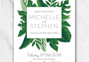 Wedding Invitation Template Green Tropical Green Wedding Invitation Template In Word for Free