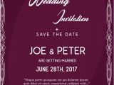 Wedding Invitation Template HTML5 Purple Wedding Invitation Template Vector Free Download