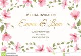 Wedding Invitation Template Landscape Wedding Invitation Gypsophila Flowers Border Frame Stock