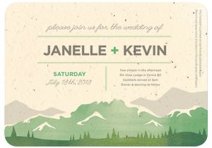 Wedding Invitation Template Mountain Mountain Seed Paper Wedding Invitation Plantable Wedding