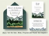 Wedding Invitation Template Mountain Mountain Wedding Invitation Suite Invitation Templates