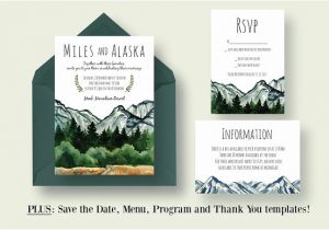 Wedding Invitation Template Mountain Mountain Wedding Invitation Suite Invitation Templates