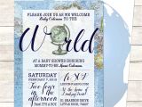 Welcome to the World Baby Shower Invitations Blue Wel E to the World Baby Shower Invitation Printable