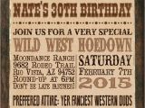 Western Birthday Invitations for Adults Print Your Own Wanted Poster Cowboy Western Adult