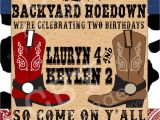 Western theme Party Invitation Template Printable Backyard Hoedown Party Invitations Red