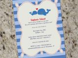 Whale themed Baby Shower Invitations Sweet Whale themed Baby Shower or Birthday Invitation